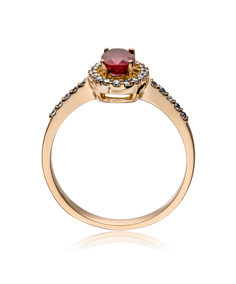 Gold ring with ruby and diamonds