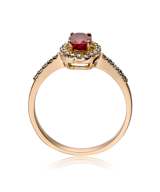Gold ring with ruby and diamonds