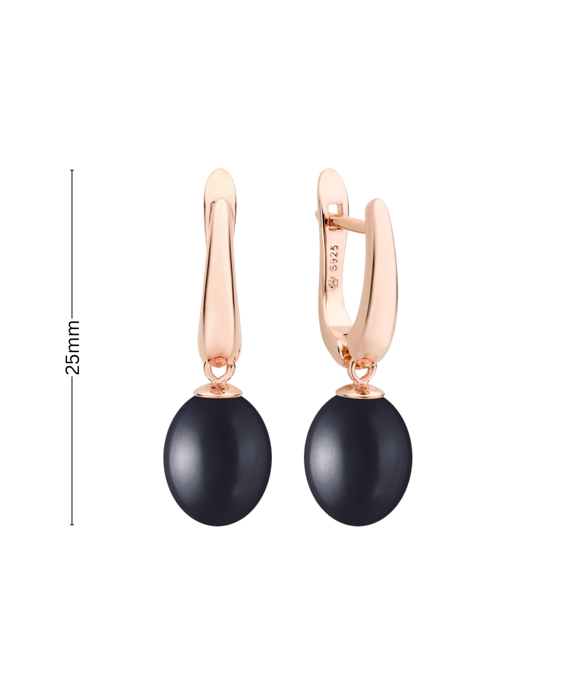 Gilded sterling silver earrings with pearls