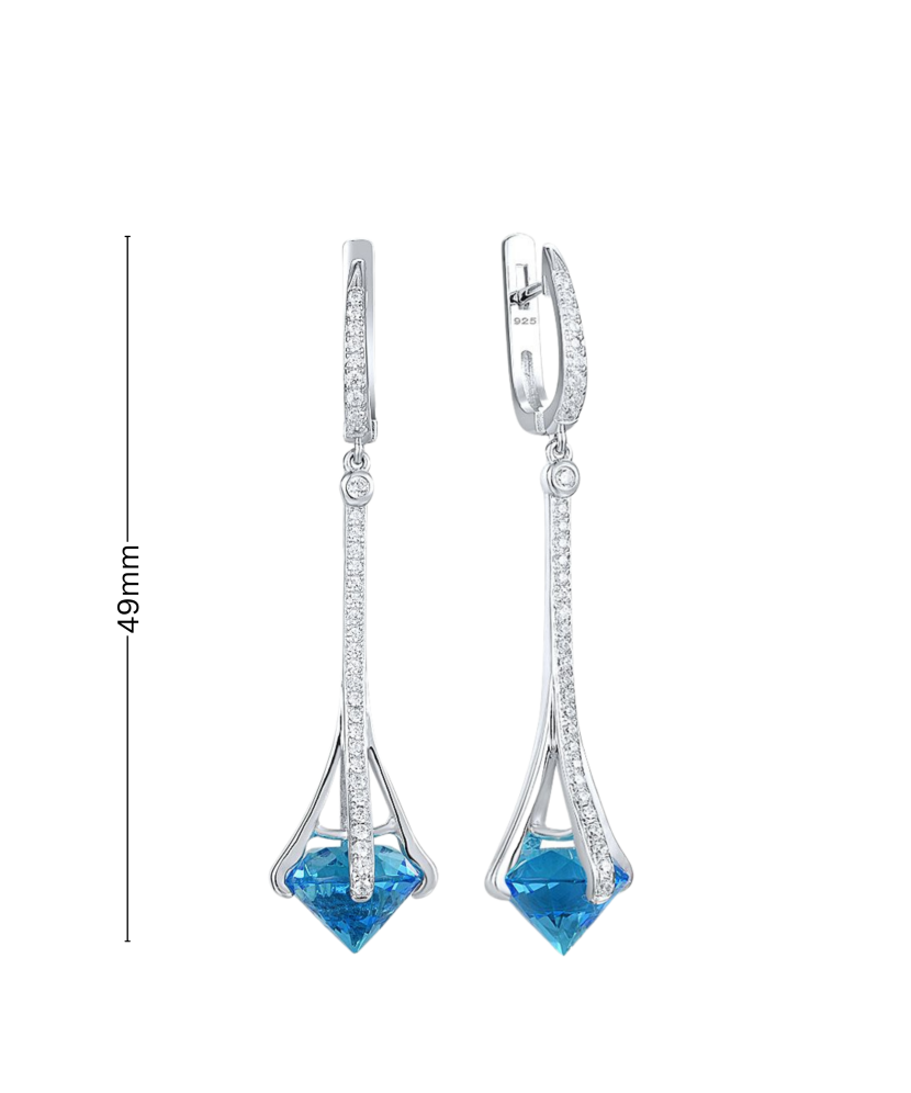 Sterling silver earrings with zircons