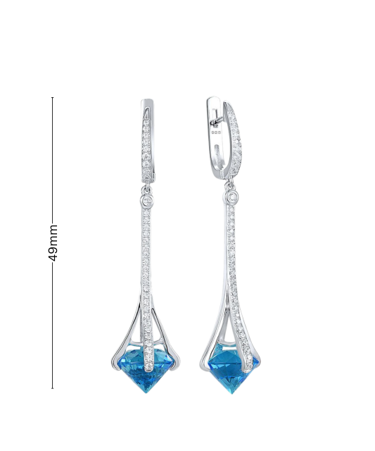 Sterling silver earrings with zircons