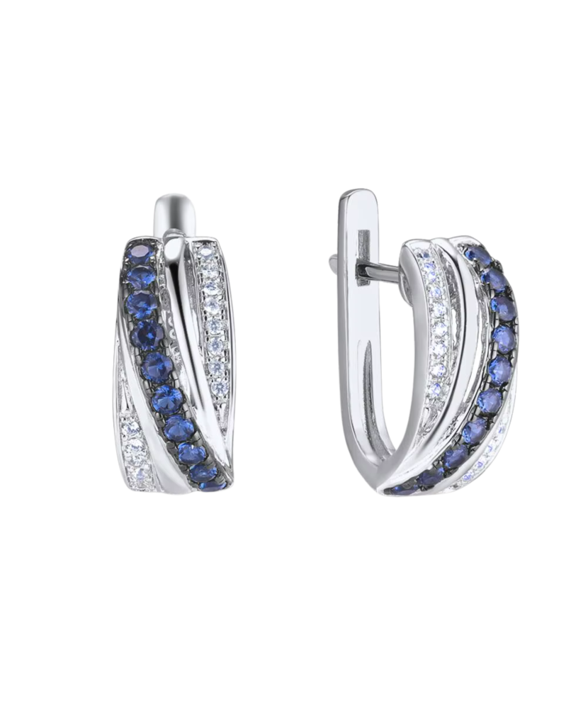 Sterling silver earrings with zircons