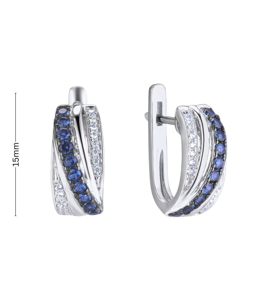 Sterling silver earrings with zircons