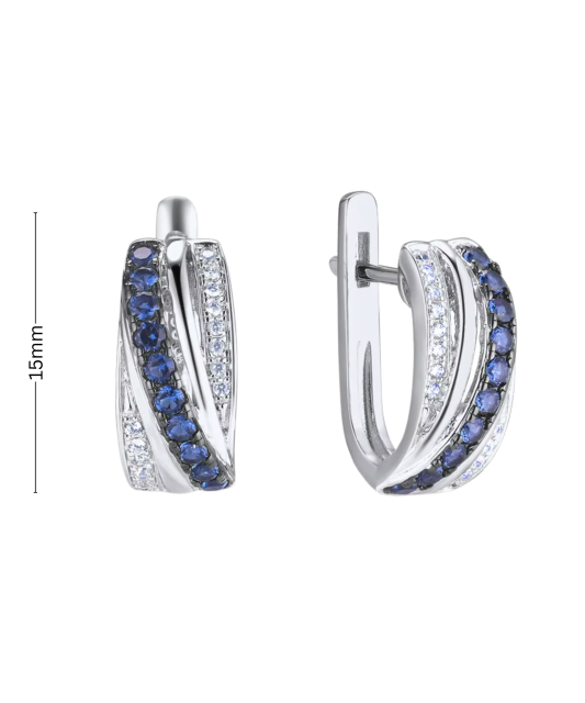Sterling silver earrings with zircons