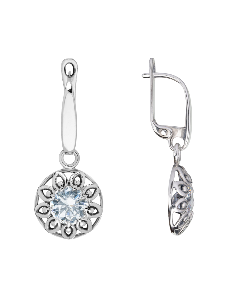 Sterling silver earrings with zircons