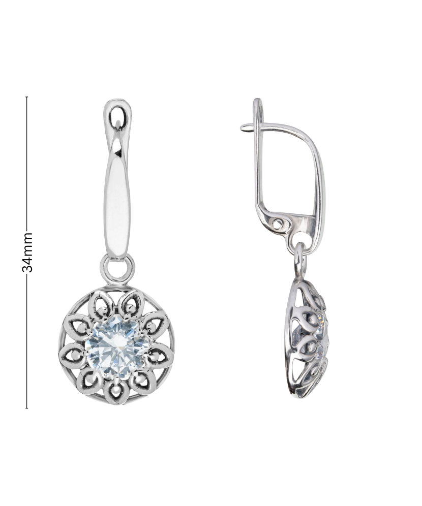 Sterling silver earrings with zircons