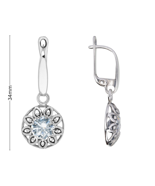 Sterling silver earrings with zircons