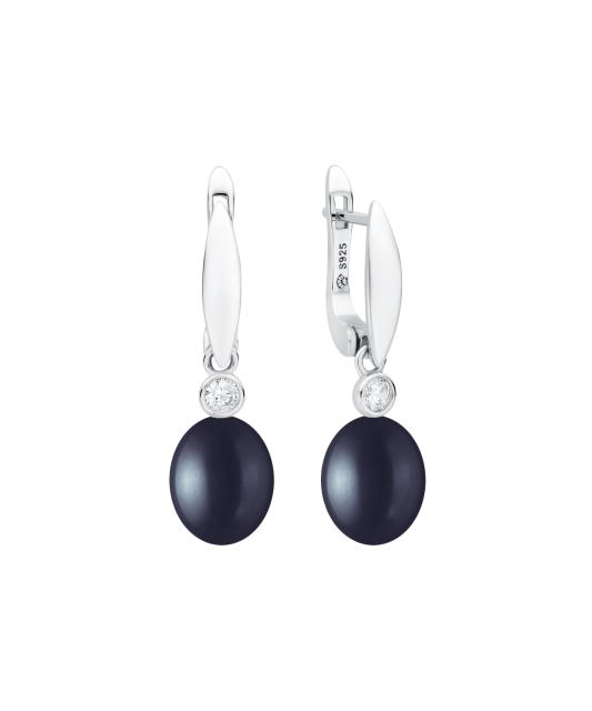 Sidabriniai auskarai su perlais ir cirkoniais  - Goldinga