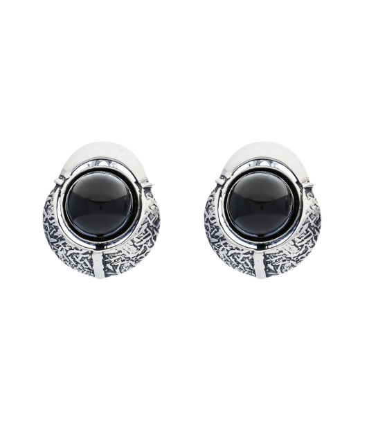 Sterling silver earrings with onyx