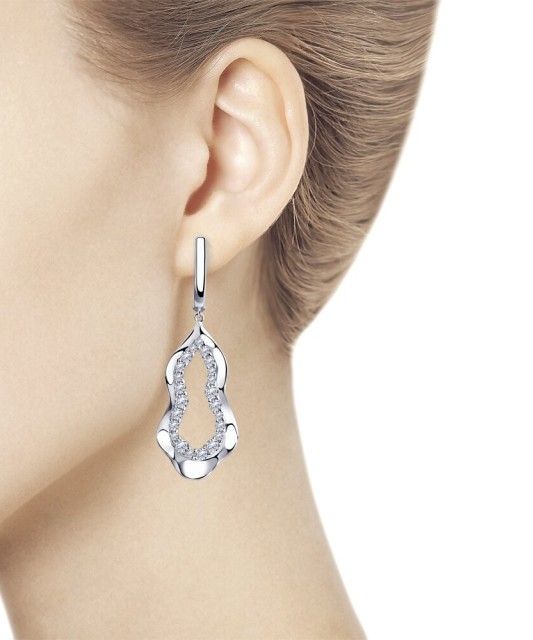 Sterling silver earrings with zircons