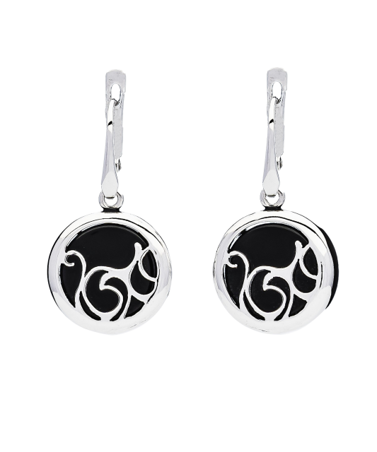 Sterling silver earrings with onyx