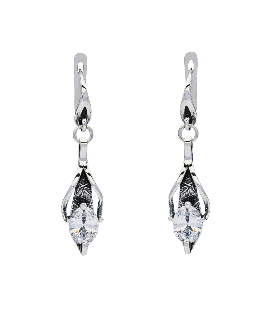 Sterling silver earrings with zirconium