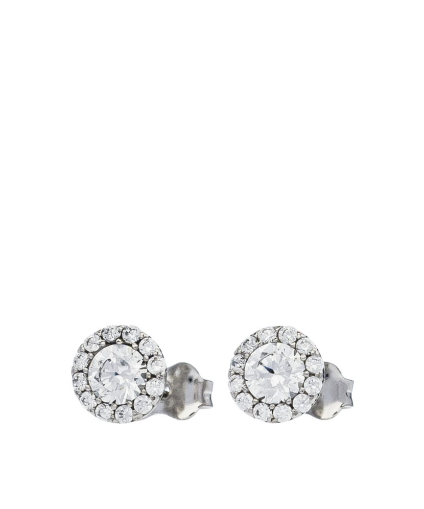 White gold earrings with zircons
