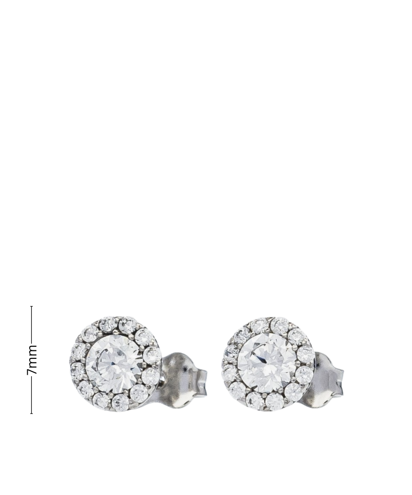 White gold earrings with zircons