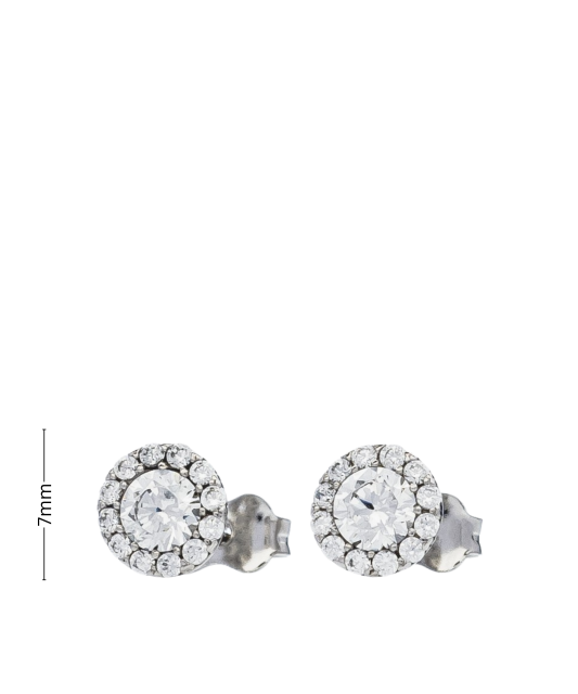 White gold earrings with zircons