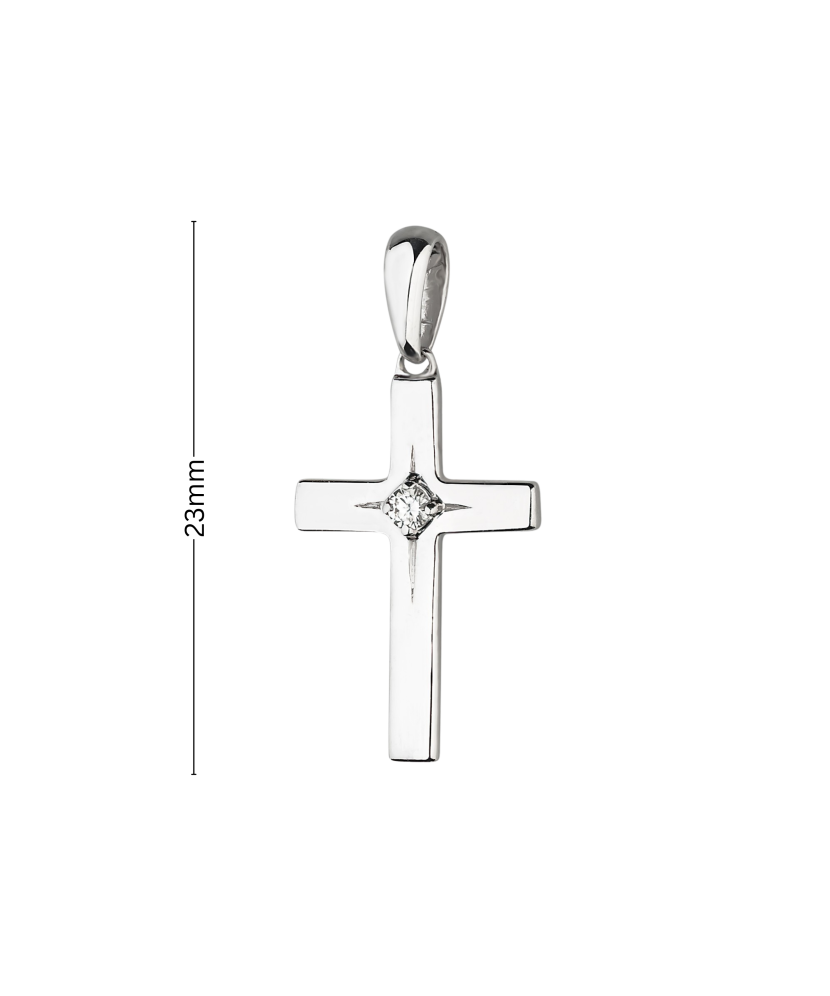 White gold chain with diamonds "Cross"