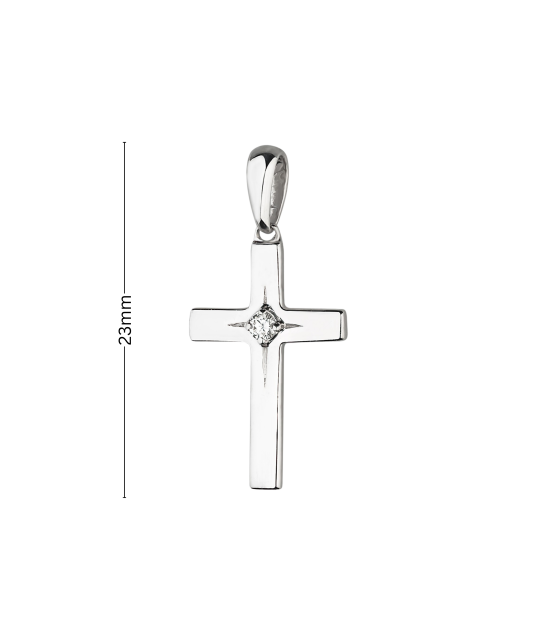 White gold chain with diamonds "Cross"