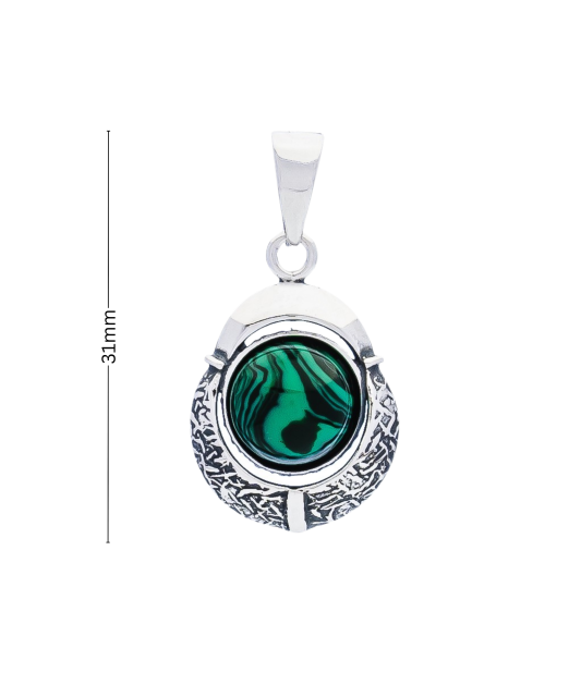 Sterling silver pendant with malachite
