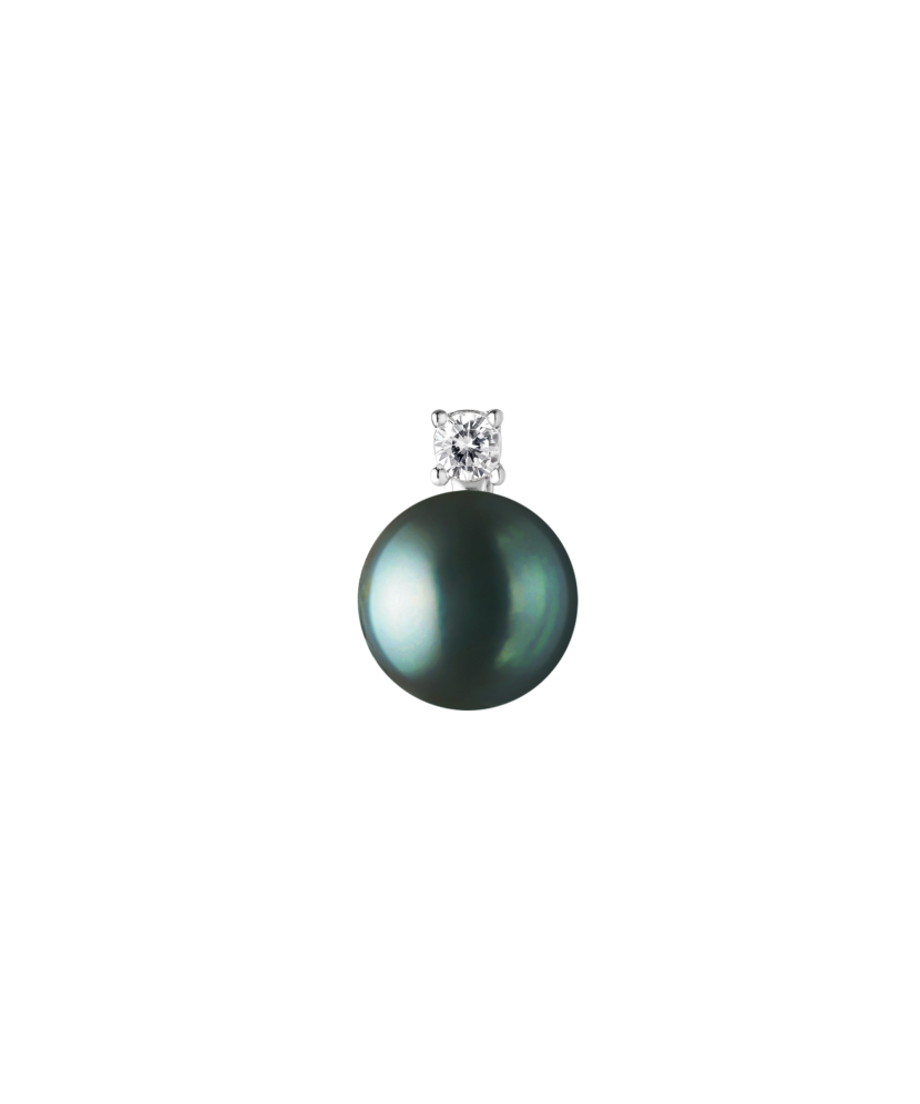 Sterling silver pendant with pearl and zirconium