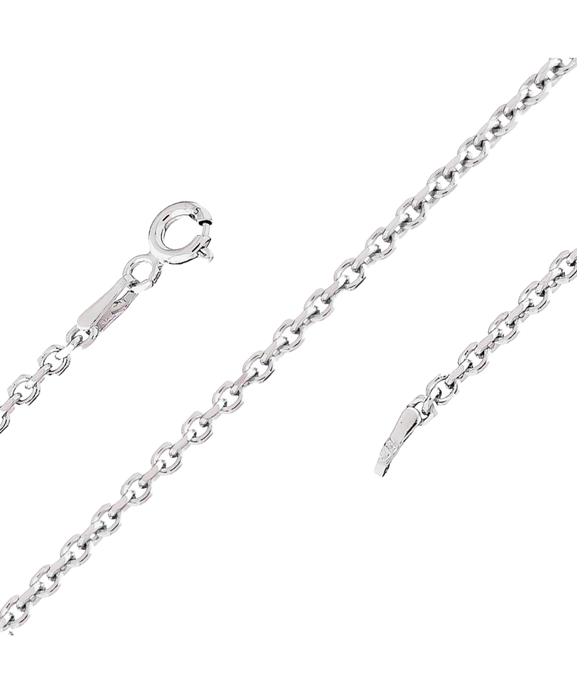 Sterling silver chain plated with rhodium"Anchor"