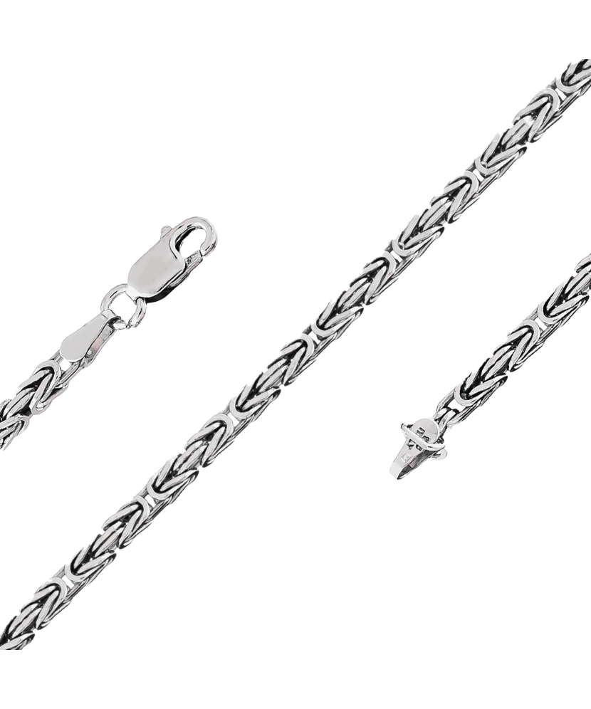 Sterling silver chain plated with rhodium"Royal Python"