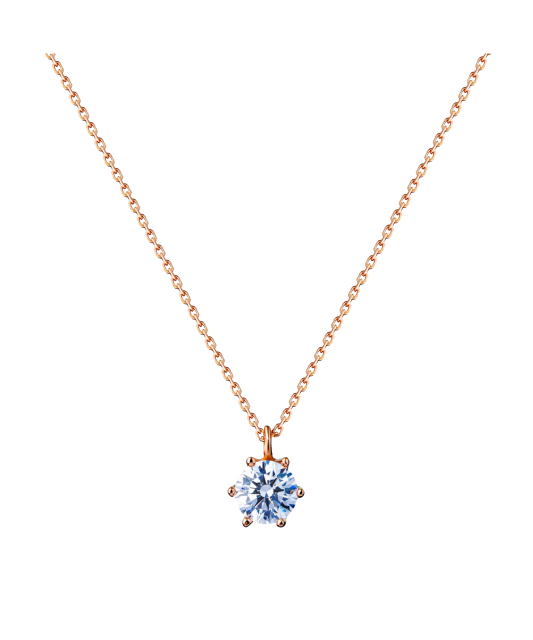 Gold chain with zirconium pendant