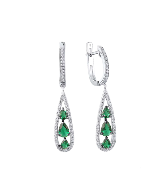 Sterling silver earrings with zircons