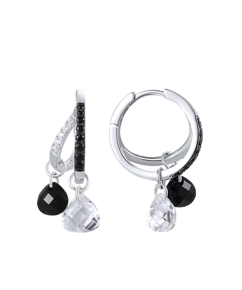 Hopeiset korvakorut spinelleillä ja zirkoneilla