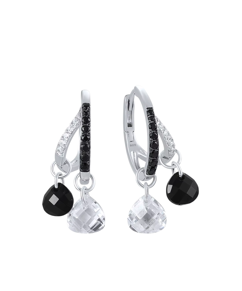 Hopeiset korvakorut spinelleillä ja zirkoneilla