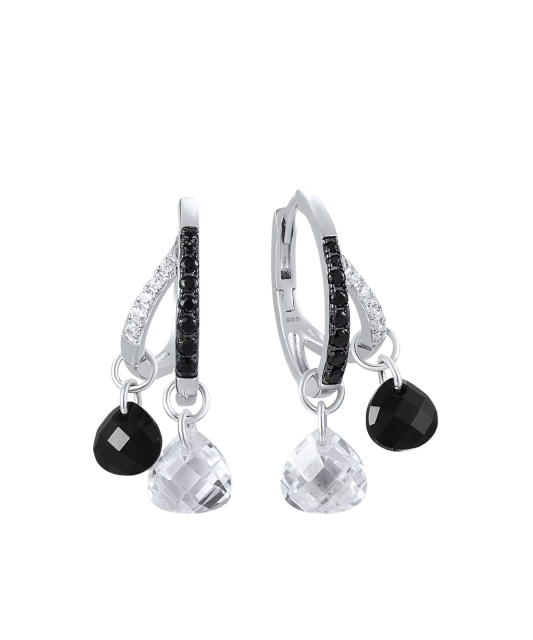 Sterling Silver earrings with zircons and spinels
