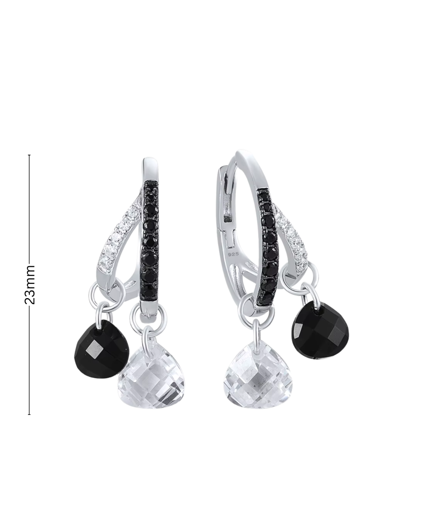 Sterling Silver earrings with zircons and spinels