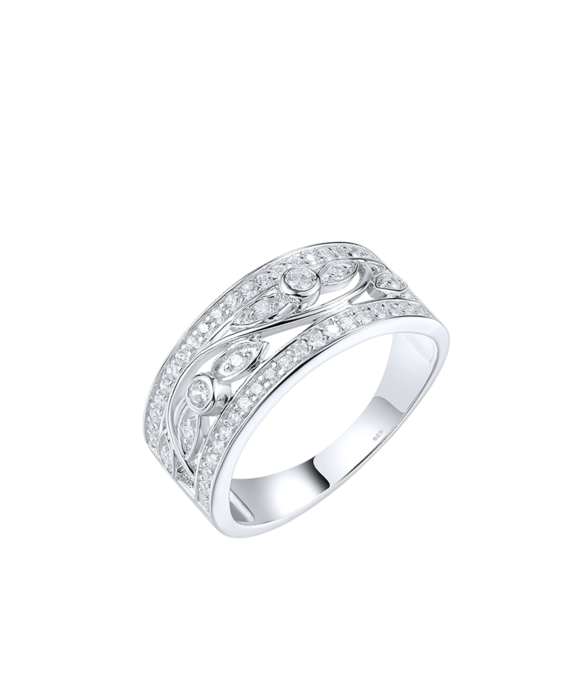 Sterling silver ring with zircons