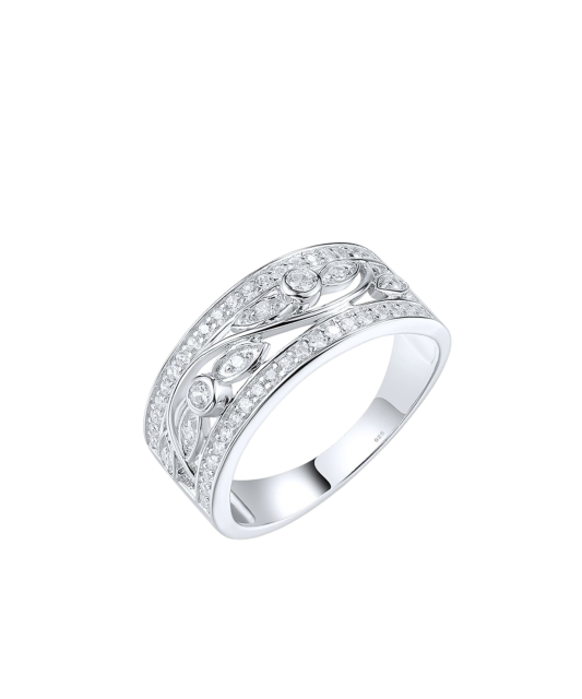 Sterling silver ring with zircons