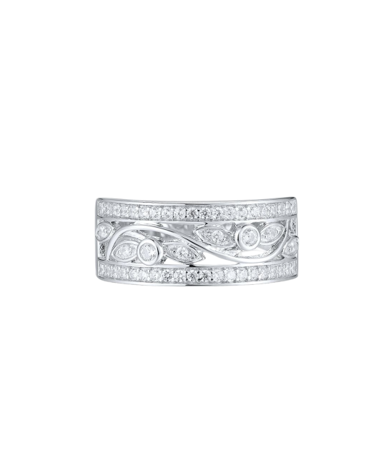 Sterling silver ring with zircons