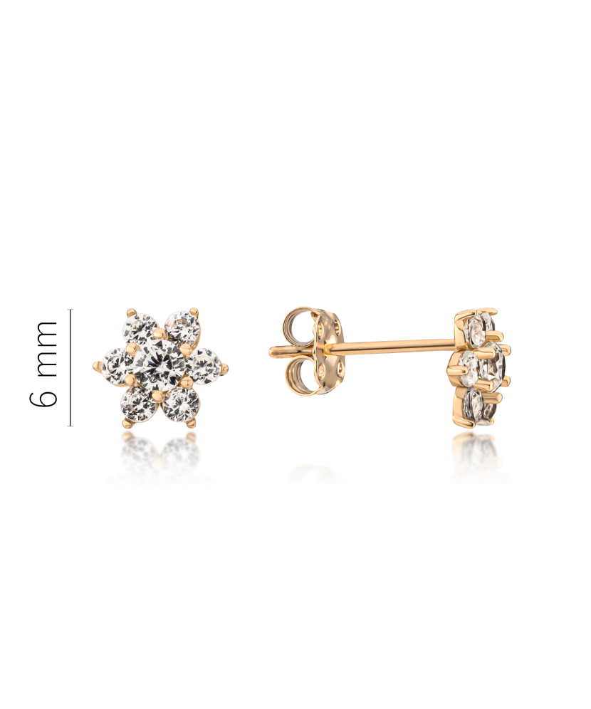 Gold earrings with zircons