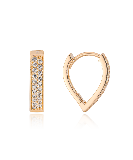 Gold earrings with zircons