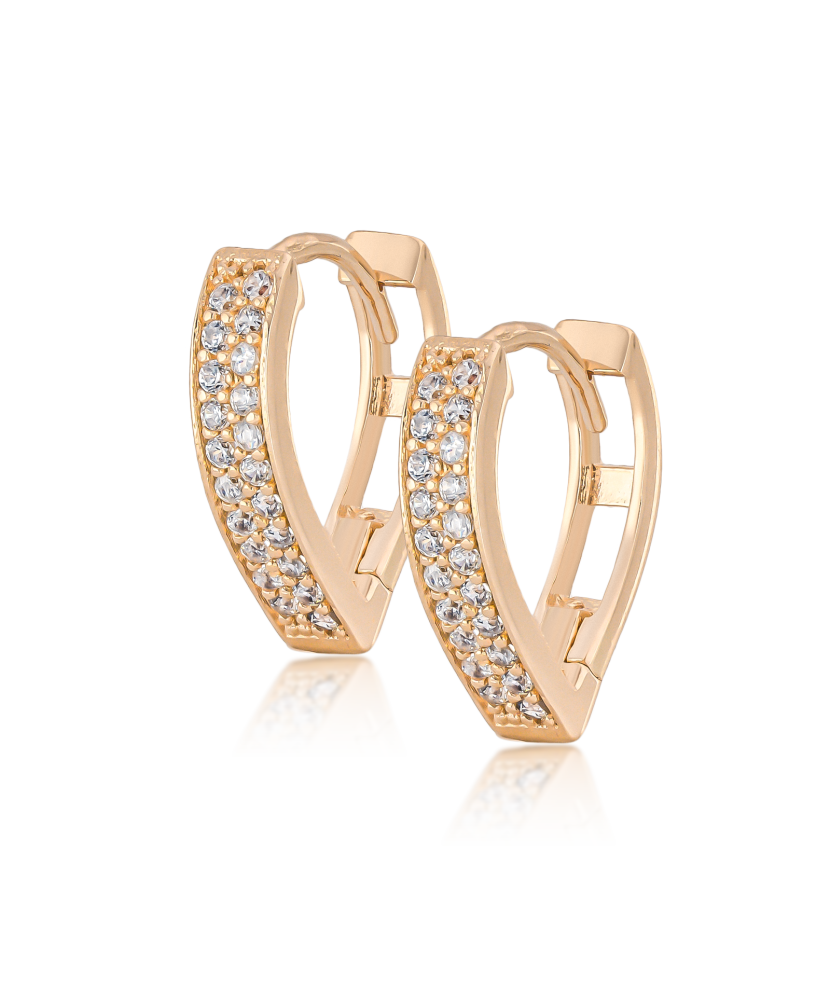 Gold earrings with zircons