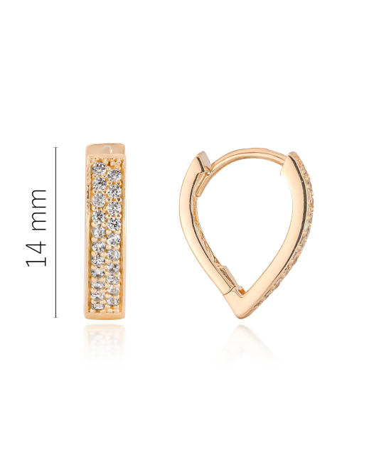 Gold earrings with zircons