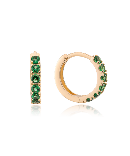 Gold children's earrings with zircons