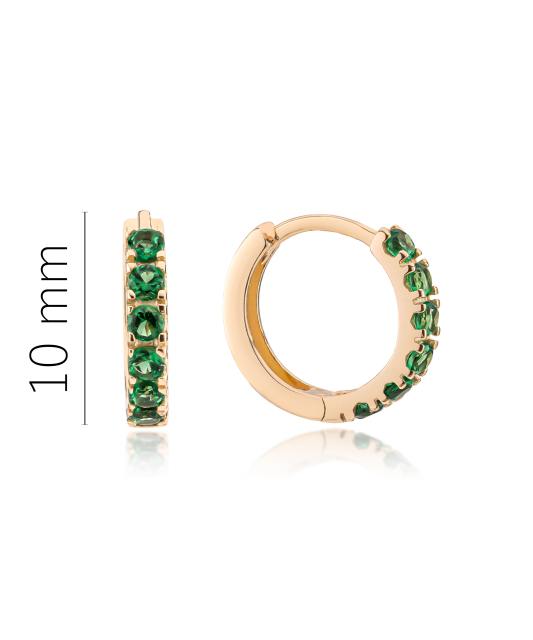 Gold children's earrings with zircons