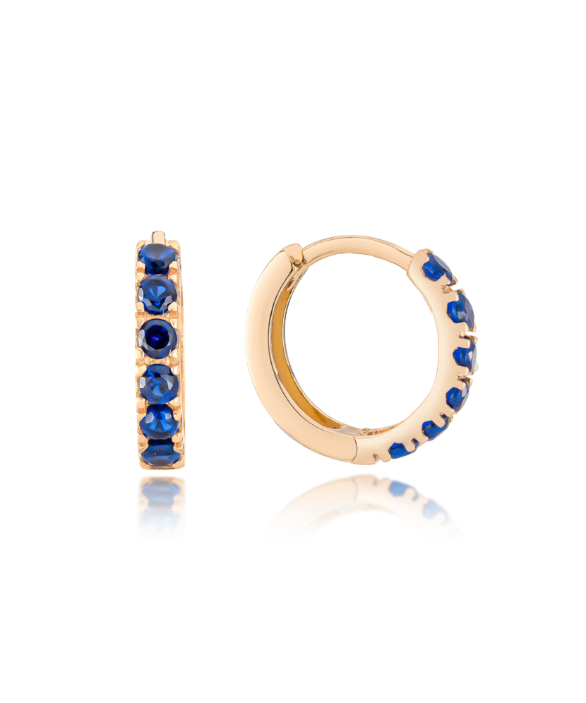 Gold children's earrings with zircons