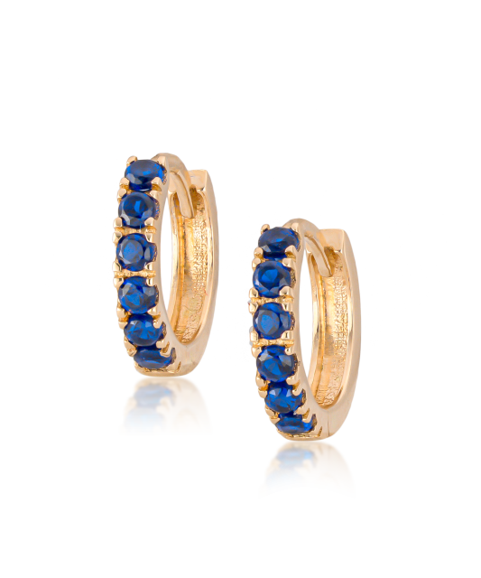 Gold children's earrings with zircons