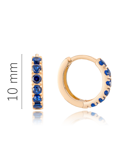 Gold children's earrings with zircons