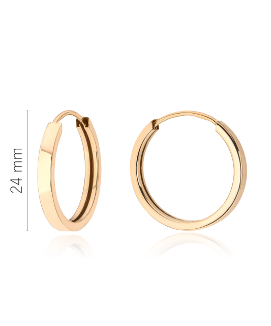 Gold earrings 24mm