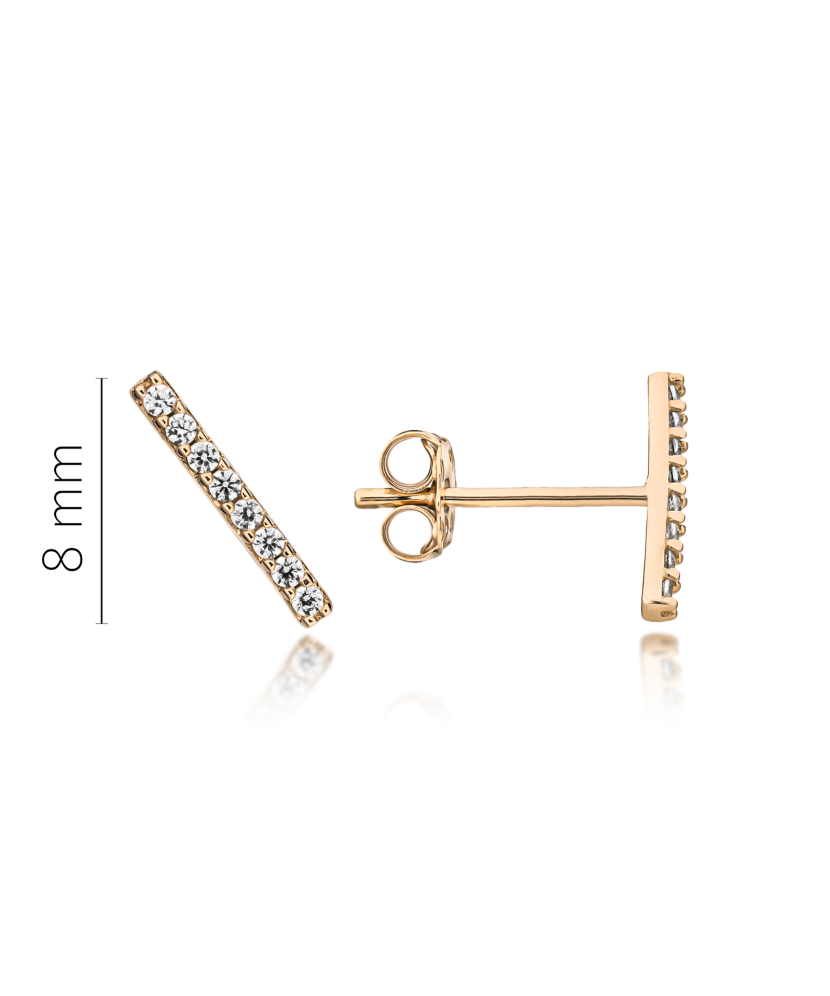 Gold earrings with zircons