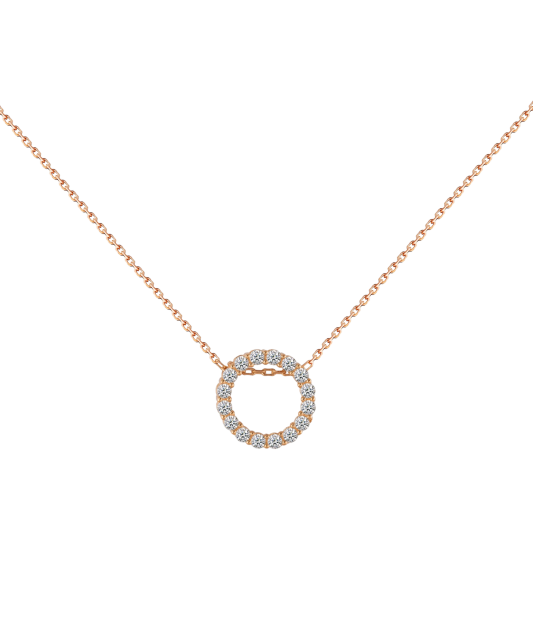 Gold chain with zirconium pendant