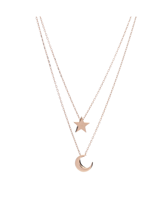 Double gold chain with pendants "star ir moon"