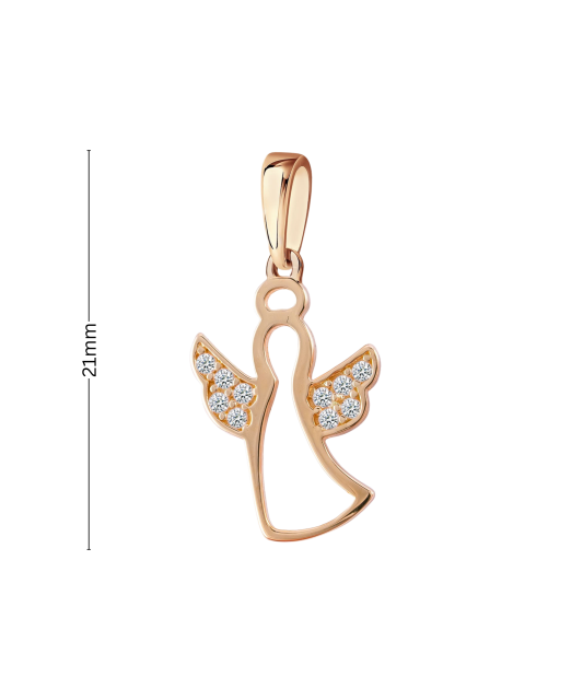 Gold pendant with zircons "angel"