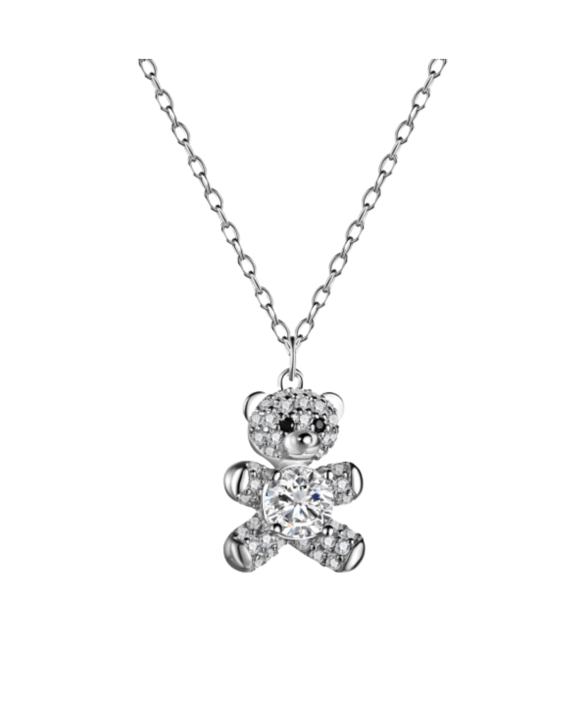 Hopeinen ketju zirkoniriipuksella