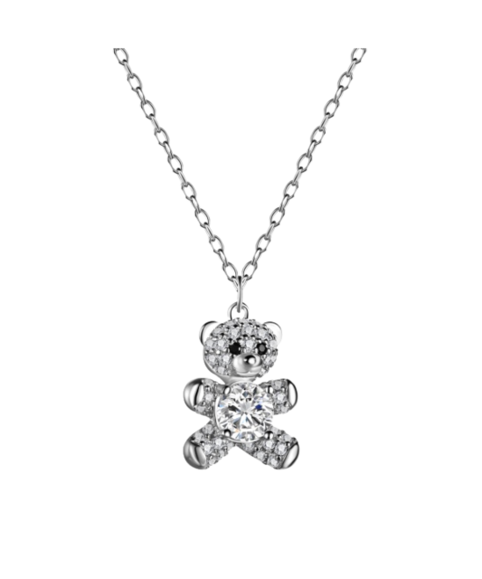 Sterling silver chain with zirconium pendant